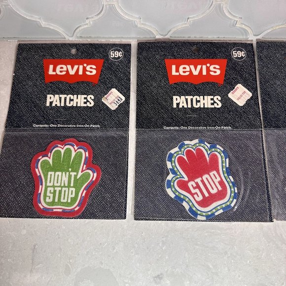 NWT 3 Vintage 1970's Levi's Patches Bondex Iron-on Washable Lips, Don't Stop Han - Picture 2 of 4